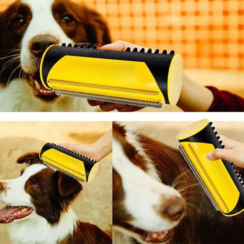 ๐พ 3-in-1 Pet Grooming Brush with Massage Bumps - Effective Deshedding, Grooming & Undercoat Removal Tool