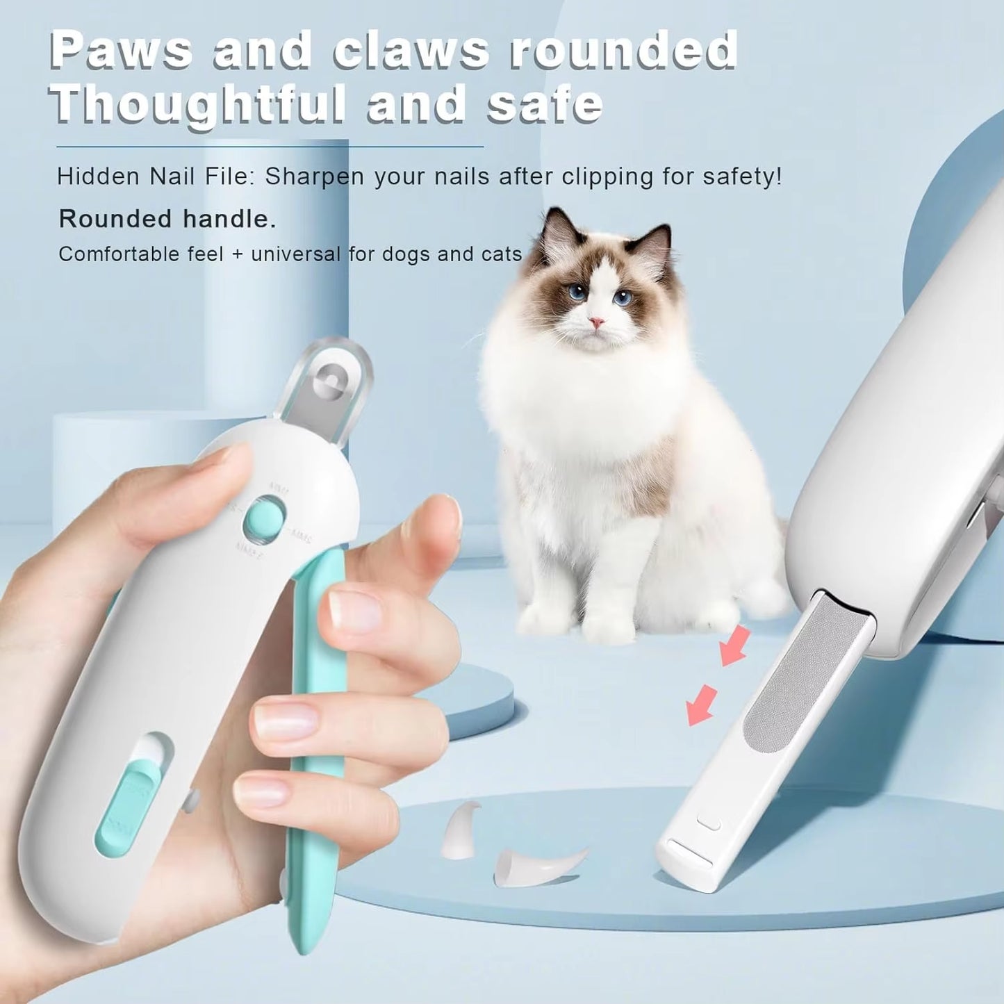 🐾 Adjustable Cat Nail Clipper with Safety Lock – Ergonomic Design and Splash Guard